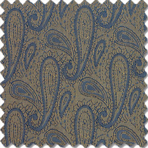 Gold and blue jacquard with paisley