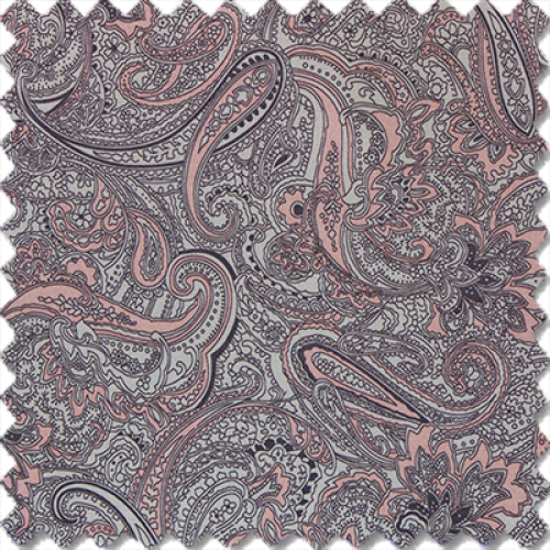 Large Paisley, Apricot-Grey