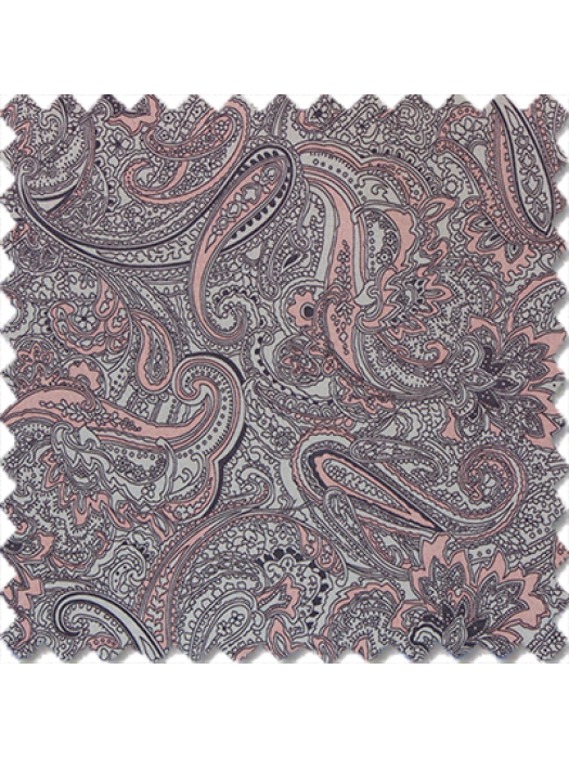 Large Paisley, Apricot-Grey