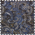 Floral Blau Grau Schwarz Braun