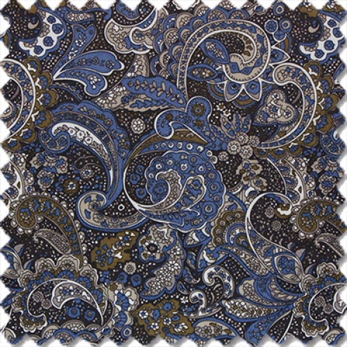 Floral Blue grey Black Brown