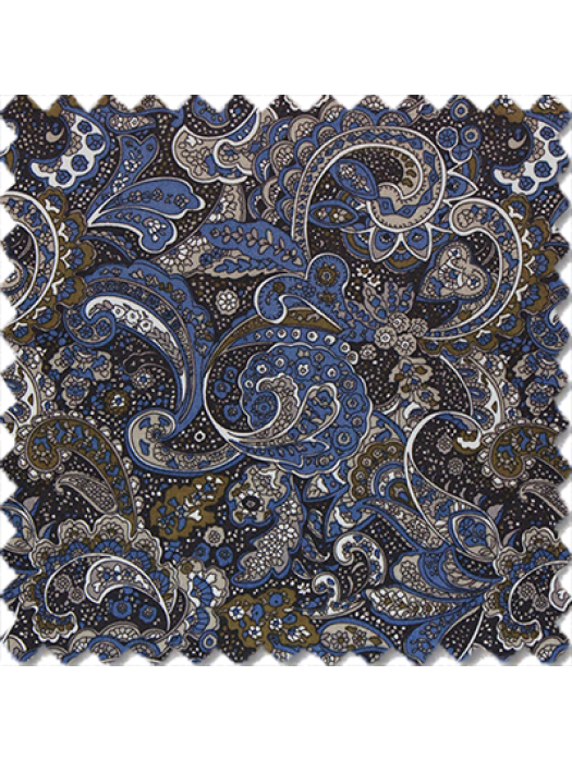 Floral Blue grey Black Brown