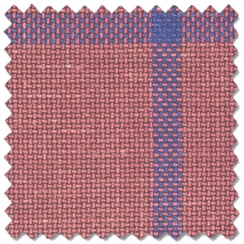 Pilatus Windowpane Blushing Rose with Wide Chambray Blue Check

