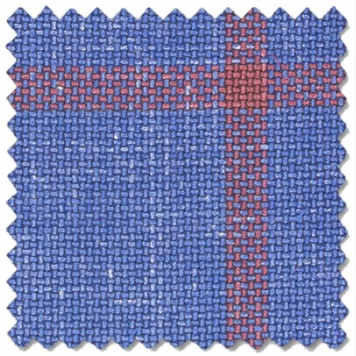 Pilatus Windowpane Chambray Blue with Cordovan Checks