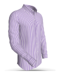 OSLO - Sandvika Teal &amp; Lavender Bold Stripe on White classic business shirt