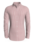 classic business red striped -semi spread collar shirt