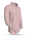 classic business red striped -semi spread collar shirt