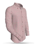 Oslo - Stortorget Graph Checks, Burgundy  (#101) classic business shirt