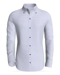 OSLO - Oslofjord Dark Blue Textured Slub Stripe classic business shirt