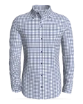 Bog Pass Checks, Dark Blue classic business shirt