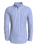 Delicias Cobalt &amp; Azure Graph Grid classic business shirt