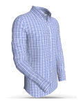 Delicias Cobalt &amp; Azure Graph Grid classic business shirt