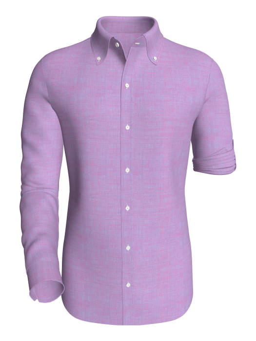 Dublin, linen Bluish Pink classic business shirt