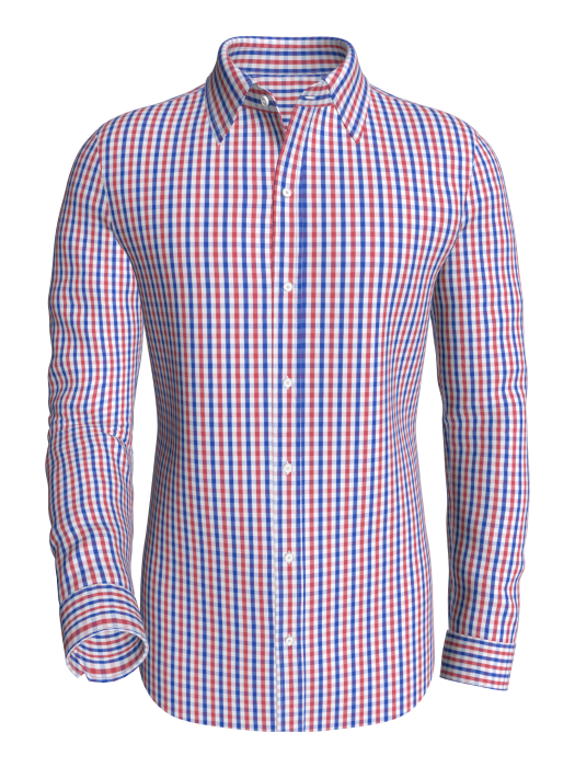 Xico, Blue /Red Multicolor Gingham checks classic business shirt
