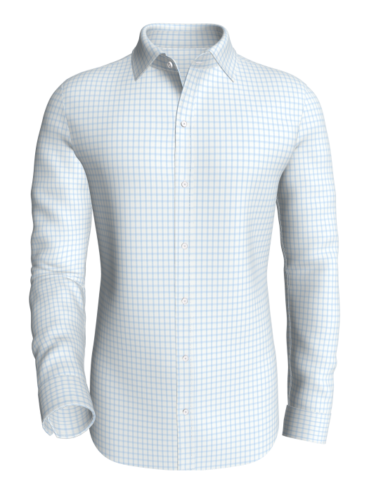 Cobalt Checks, Light Blue classic business shirt