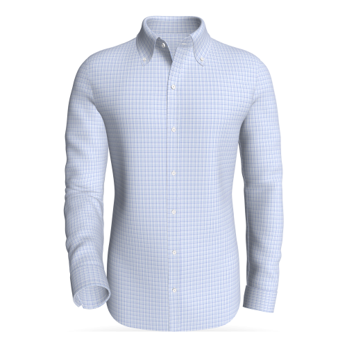 Fossumveien Blue Multi-Check classic business shirt