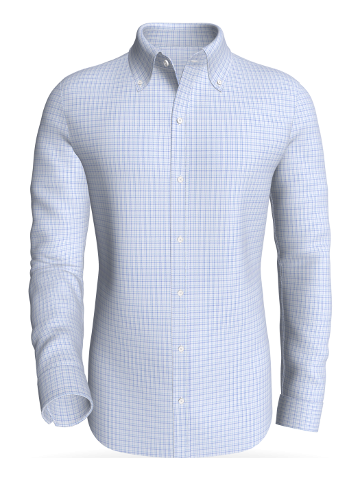 Fossumveien Blue Multi-Check classic business shirt