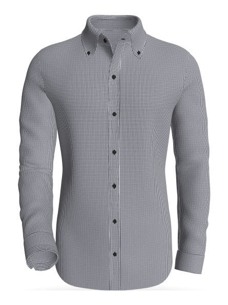 Bog Dale Mini Gingham, Black classic business shirt