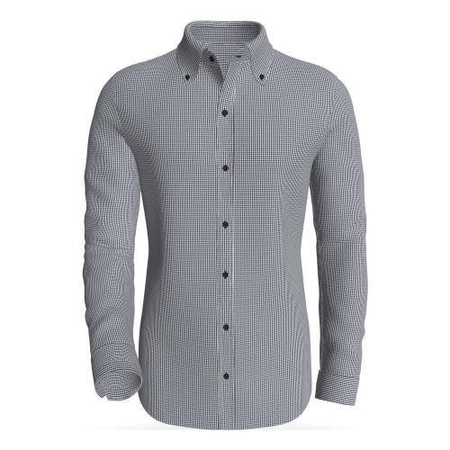 Bog Dale Mini Gingham, Black classic business shirt