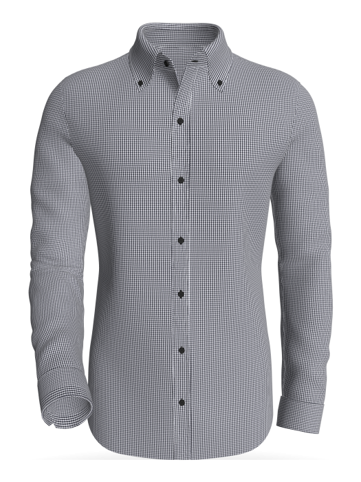 Bog Dale Mini Gingham, Black classic business shirt