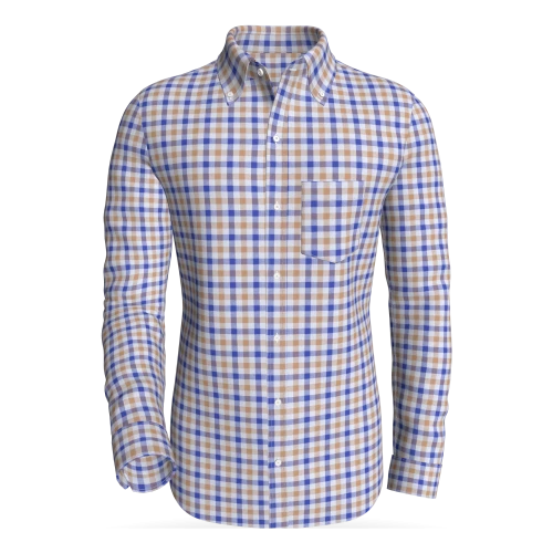 Briskeby Blue Base, Indigo &amp; Sand classic business shirt