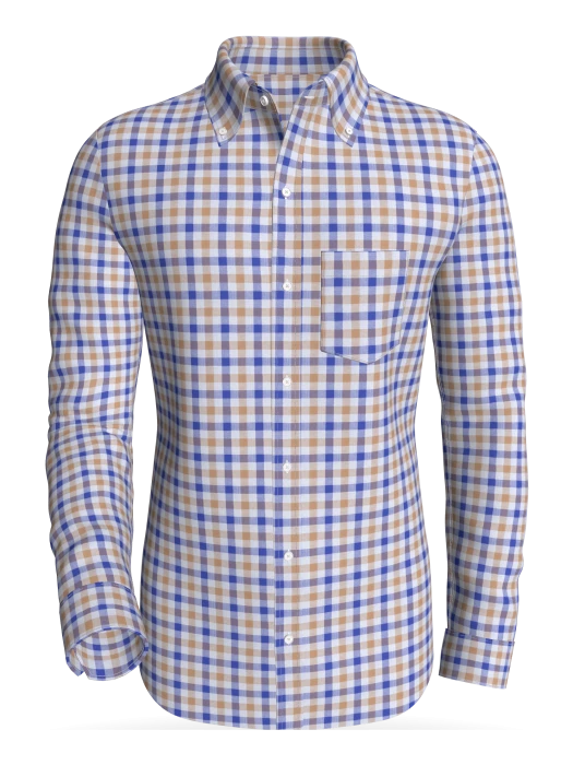 Briskeby Blue Base, Indigo &amp; Sand classic business shirt