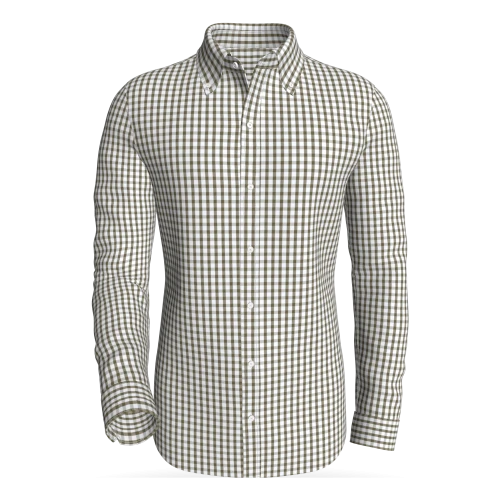 Bay Boulevard Gingham, Tobacco classic business shirt