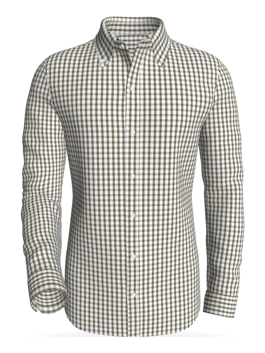 Bay Boulevard Gingham, Tobacco classic business shirt