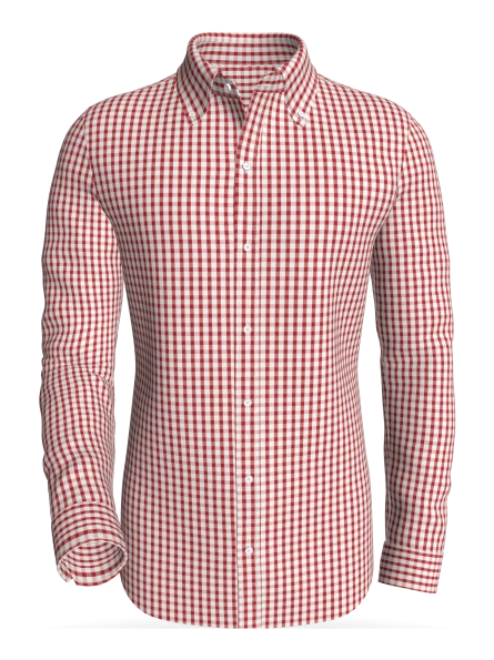 Bay Boulevard Gingham, Red classic business shirt