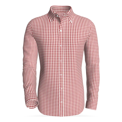Bay Boulevard Gingham, Red classic business shirt