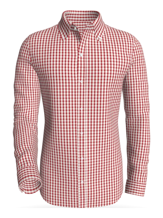 Bay Boulevard Gingham, Red classic business shirt