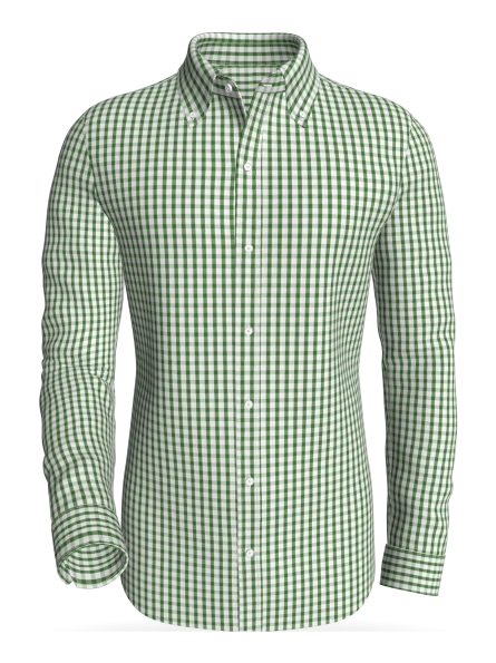 Bay Boulevard Gingham, Green classic business shirt