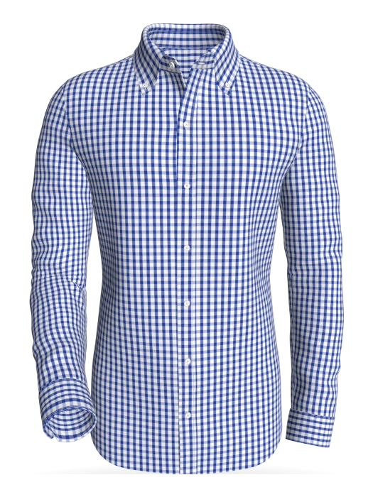 Bay Boulevard Gingham, Royal Blue classic business shirt