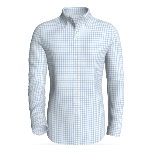 Bog Pass Checks, Sky Blue classic business shirt
