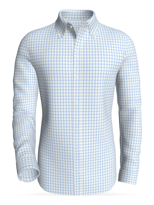 Bog Pass Checks, Sky Blue classic business shirt