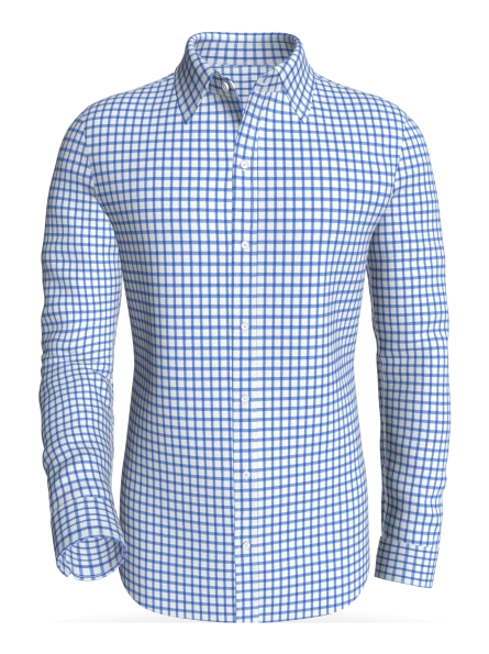 Bog Pass Checks, Royal Blue classic business shirt