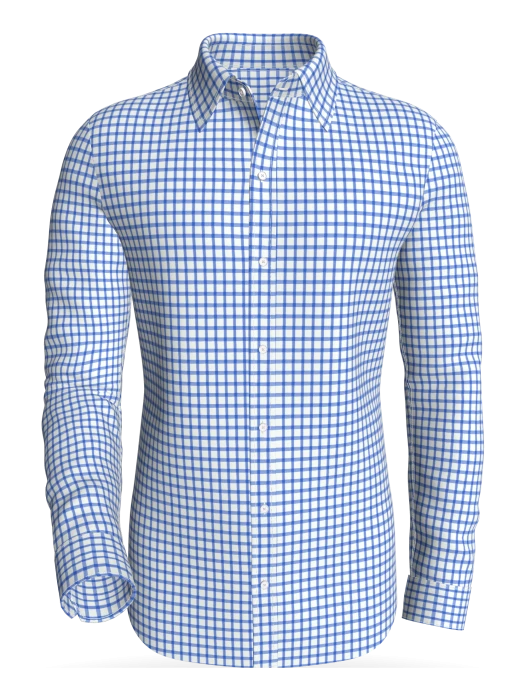 Bog Pass Checks, Royal Blue classic business shirt