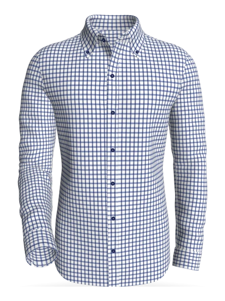 Bog Pass Checks, Dark Blue classic business shirt