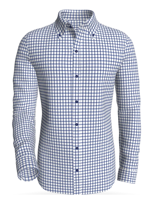 Bog Pass Checks, Dark Blue classic business shirt