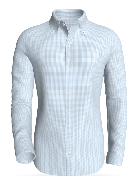 Bog Dale Mini Gingham, Sky Blue classic business shirt