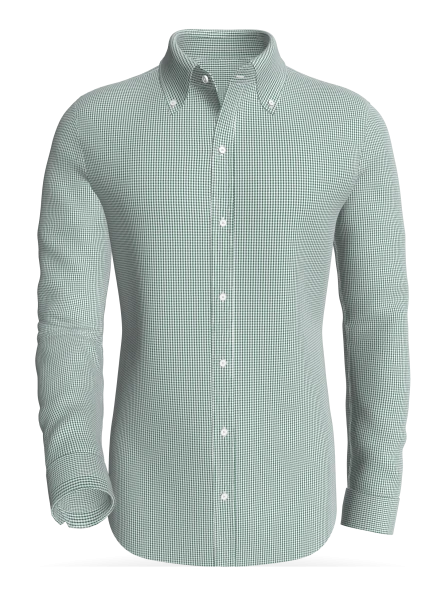 Bog Dale Mini Gingham, Green classic business shirt