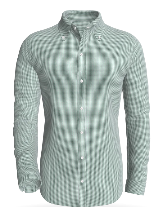 Bog Dale Mini Gingham, Green classic business shirt