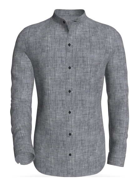 Dublin, linen Black classic business shirt