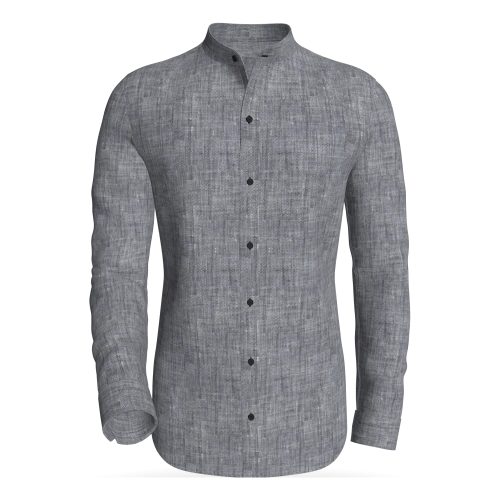Dublin, linen Black classic business shirt