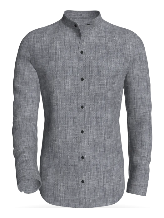 Dublin, linen Black classic business shirt