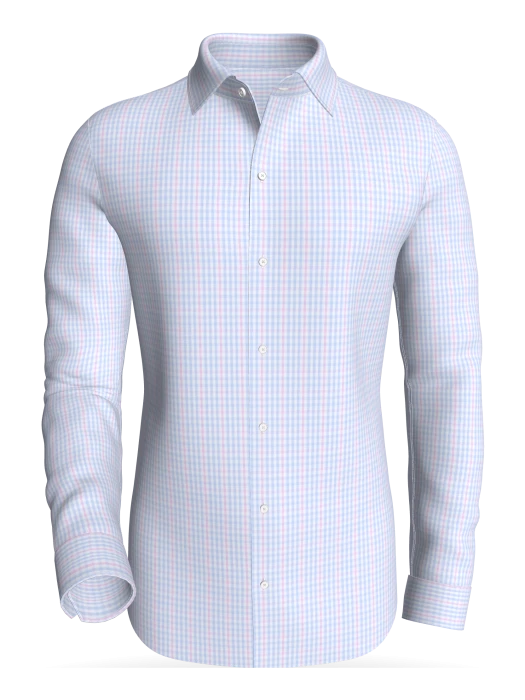 Delicias, Pastel Orchard Micro-Check classic business shirt