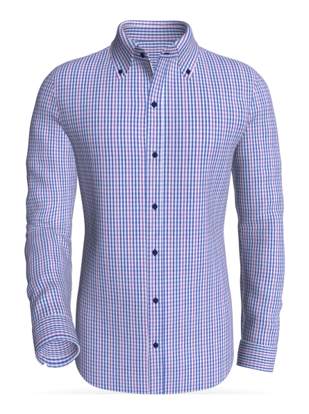 Delicias Royal &amp; Lavender Grid classic business shirt