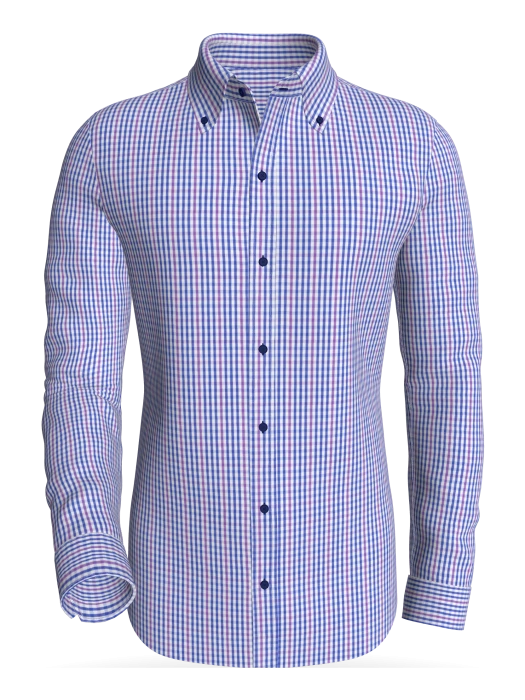 Delicias Royal &amp; Lavender Grid classic business shirt