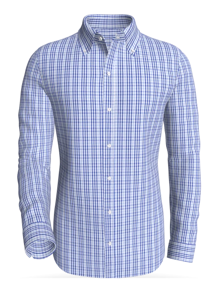 Delicias Cobalt &amp; Azure Graph Grid classic business shirt