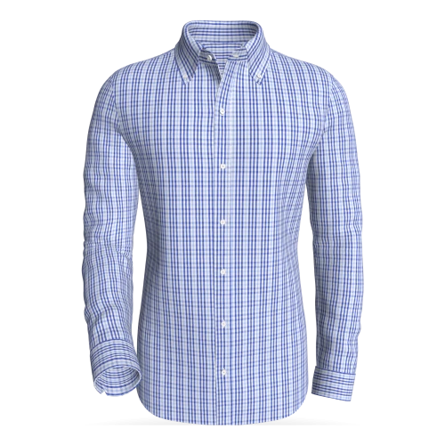 Delicias Cobalt Azure Graph Grid classic business shirt